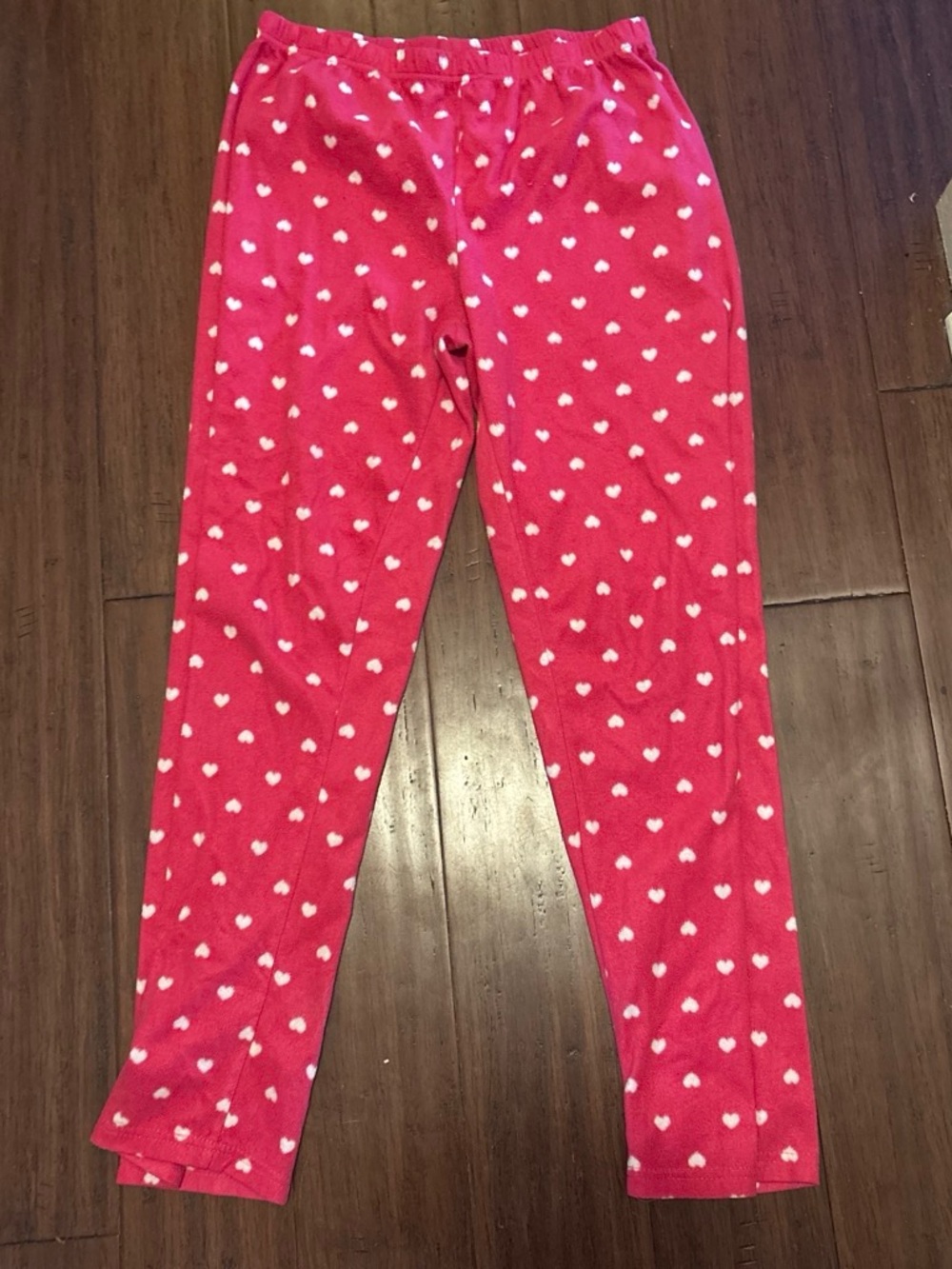 Womens Pink Heart Print Fleece Pants
